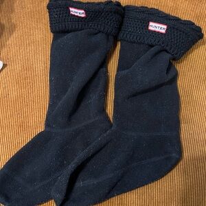 Hunter Black Knit Cuff Socks